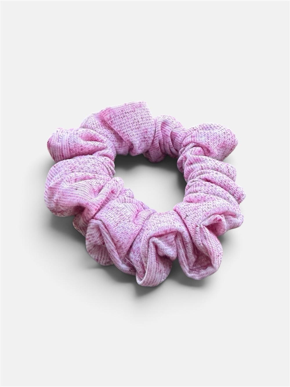 Kids Pink Knit Scrunchie Hair Tie - Soft Pastel Pink